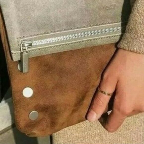 Hammit VIP Texas Suede Fold Over Crossbody Clutch Bag - Picture 12 of 13